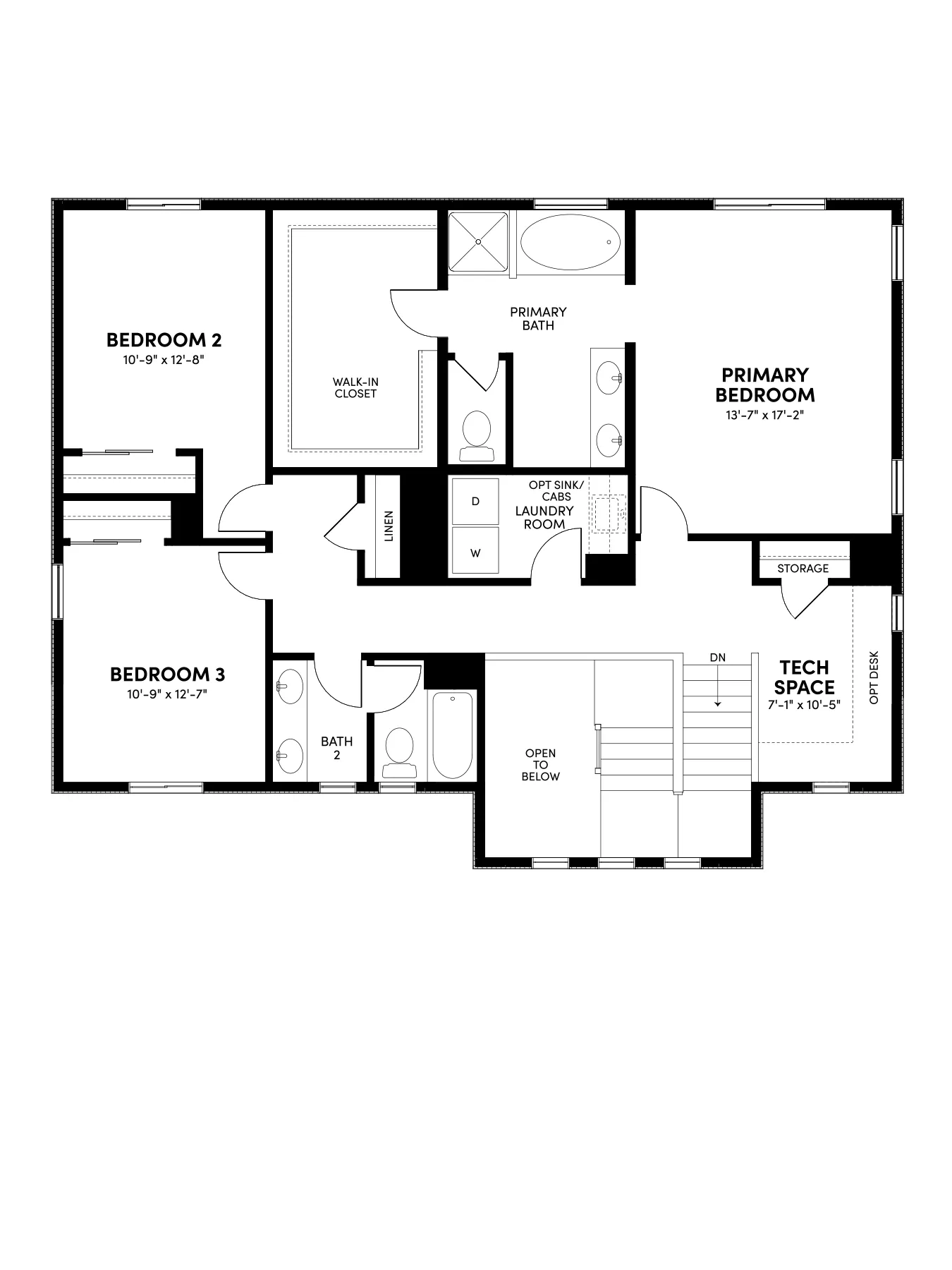 Plan 2 at Linden | 4–5 Bed Home with Tech Space in Menifee Plan 2 Second Floor
